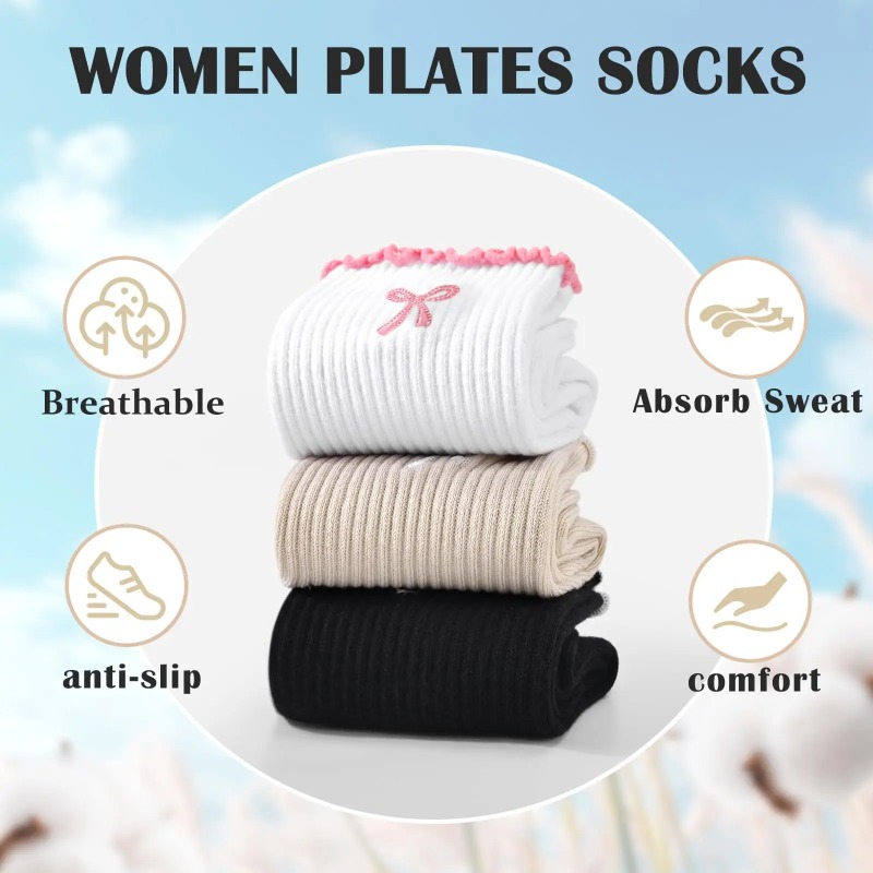 Yoga In Fitness - Professional Yoga Socks, Cotton Strap Silicone