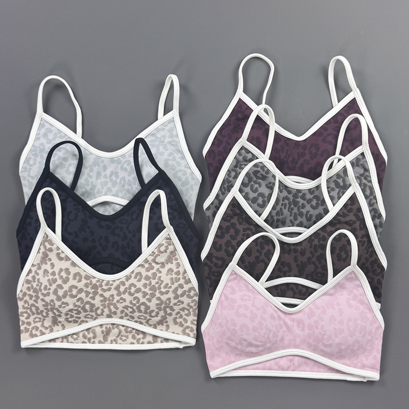Yoga Fitness Stretching - Sports Bra Women Leopard Print Thin