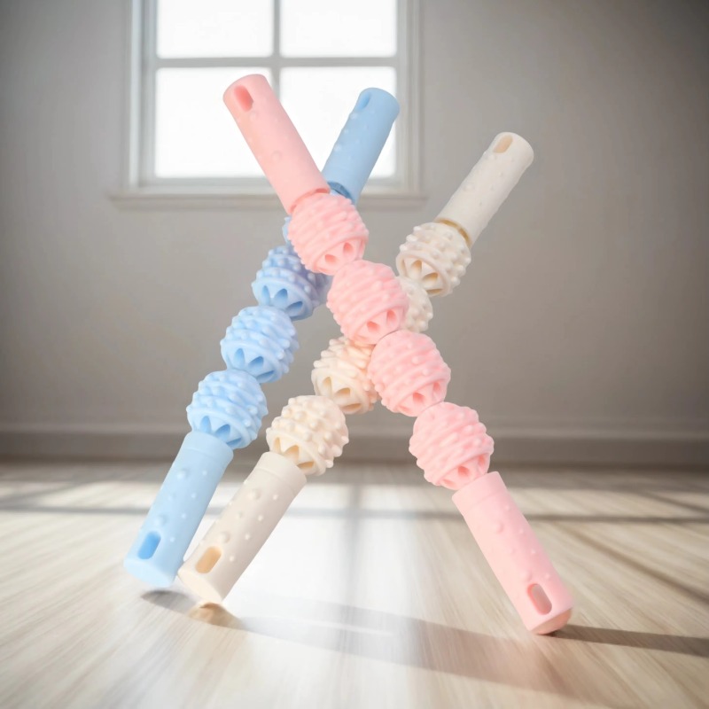 Yoga Fitness Roller - Thin Leg Massage Stick Wolf Teeth