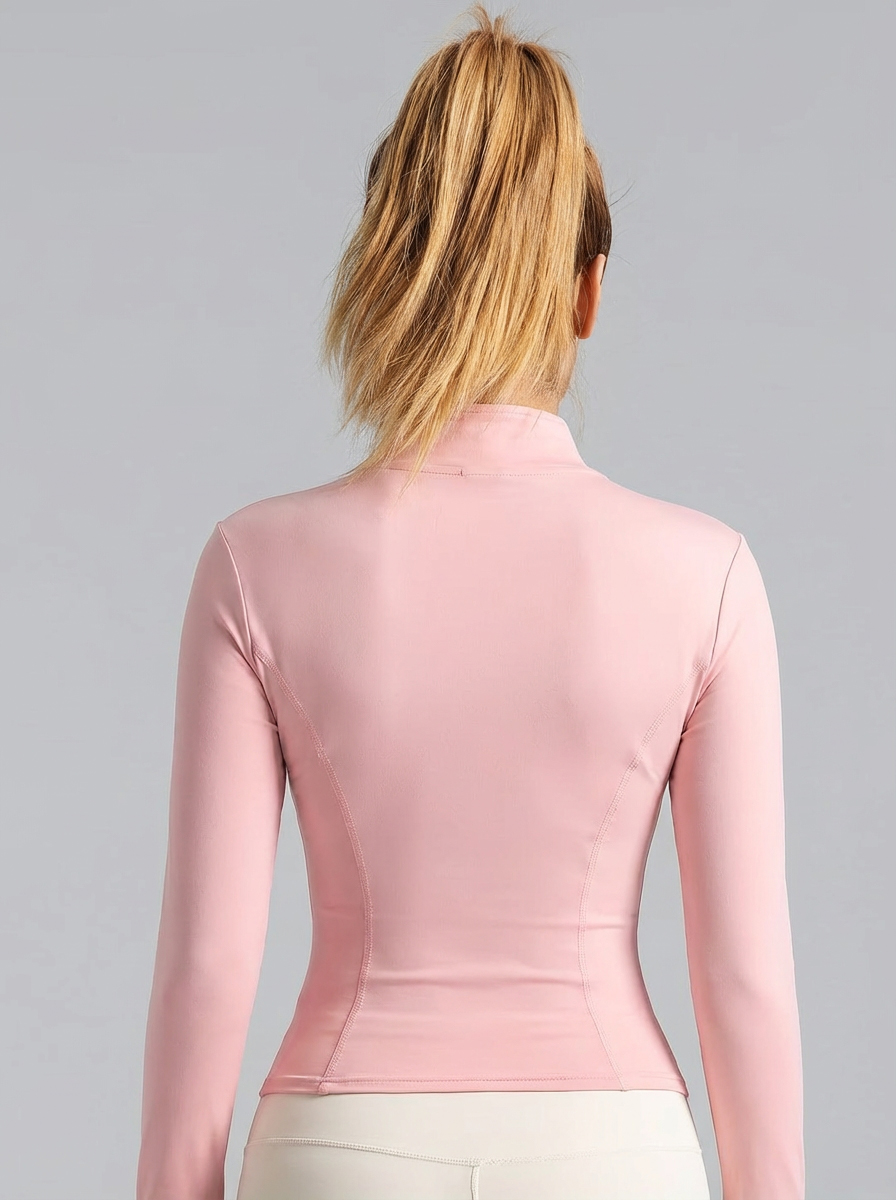 New Women Light Pink Yoga Coat - đánh giá và giá Yoga In Fitness