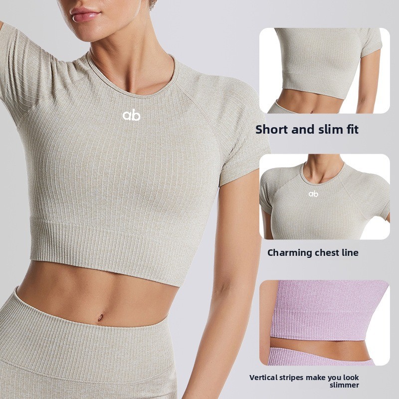 Women Ribbed Seamless Yoga Sho - đánh giá và giá Yoga Fitness Top