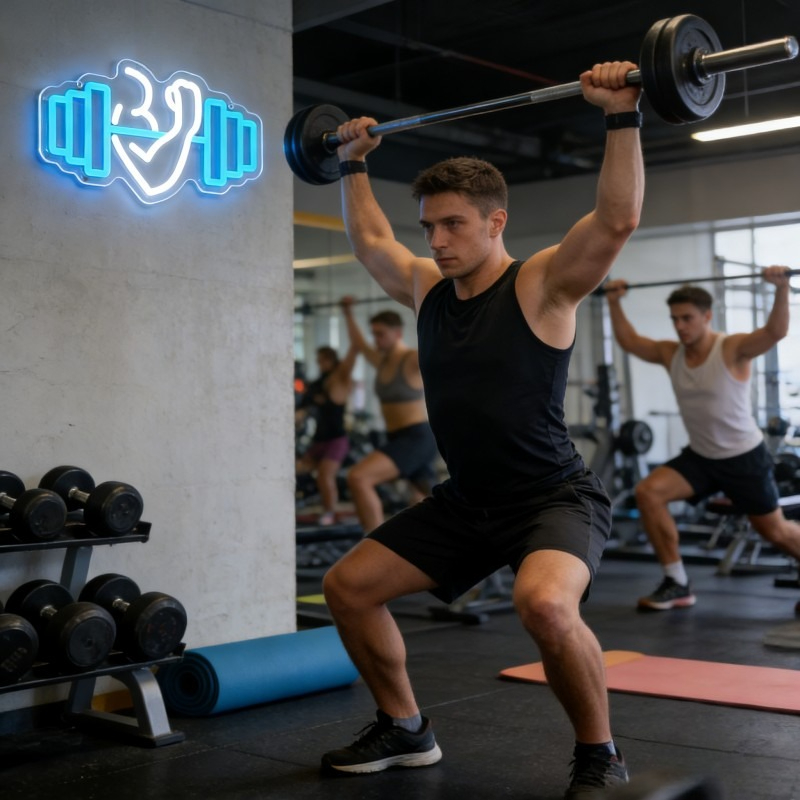 Bicep Dumbbell Neon Sign LED W - đánh giá và giá Yoga And Fitness Studio
