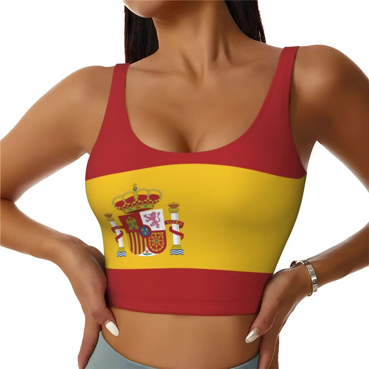 Spain Flag Basic Tops Women Sa - đánh giá và giá Yoga Fitness Top
