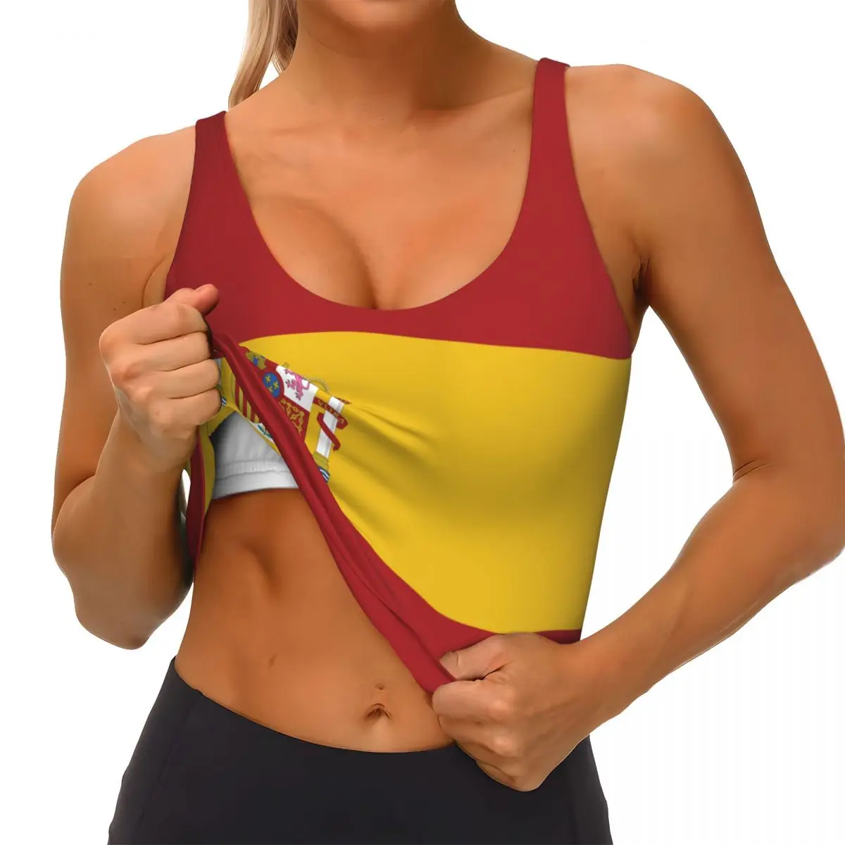 Spain Flag Basic Tops Women Sa - đánh giá và giá Yoga Fitness Top