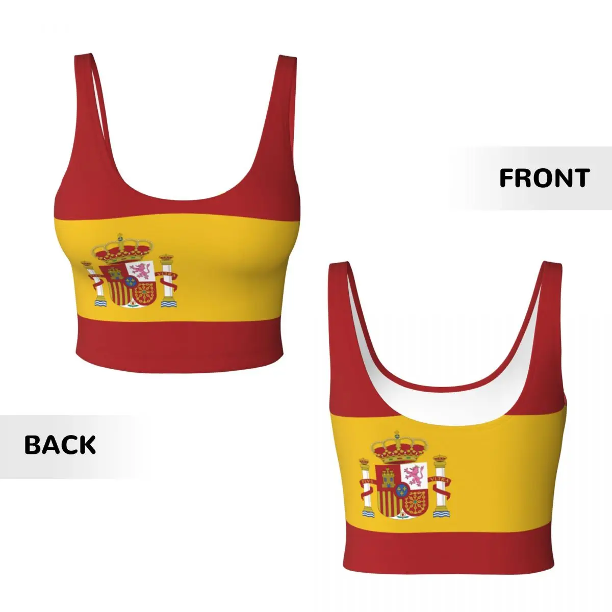 Spain Flag Basic Tops Women Sa - đánh giá và giá Yoga Fitness Top