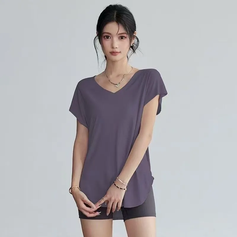 Women's Slimming Round Neck Yo - đánh giá và giá Yoga Fitness Top